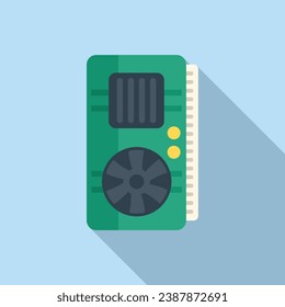 Video drive laptop icon flat vector. Service button tool. Digital desktop