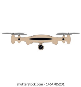 video drone for aerial photography. Vector image on a white background, the latest technology in communications. Quadcopter with electric motors, air delivery