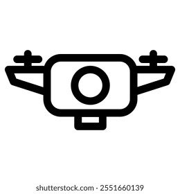 Video Drone with a camera - clean and modern Photography and videography icon.