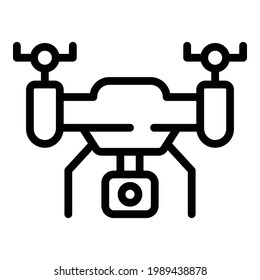 Video drone icon. Outline Video drone vector icon for web design isolated on white background