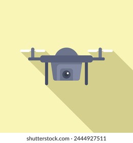 Video drone vehicle icon flat vector. Filming operator. Pilot creative story