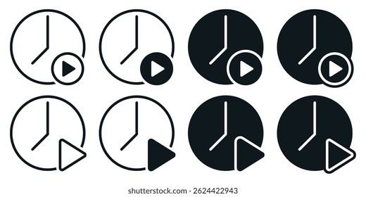 Video duration time icon. Illustration vector