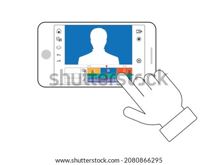 video editing application.  App video editing display on Smartphone.