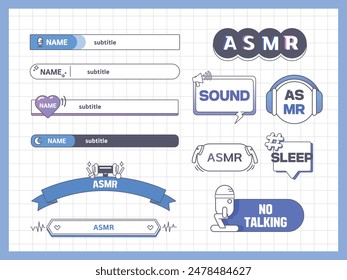 Video editing caption speech bubble set 