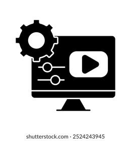 video editing concept line icon. Simple element illustration. video editing concept outline symbol design.