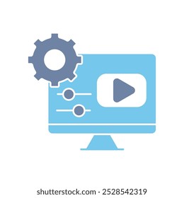 video editing concept line icon. Simple element illustration. video editing concept outline symbol design.