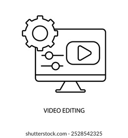 video editing concept line icon. Simple element illustration. video editing concept outline symbol design.