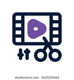 video editing duotone icon. Sleek and modern vector icon for websites, mobile apps, marketing materials, and corporate design. Fully scalable and ready to use. - Powered by Shutterstock - Get 15% off with code: PIKWIZARD15