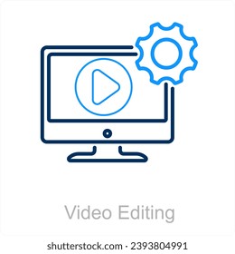 Video Editing and edit video icon concept