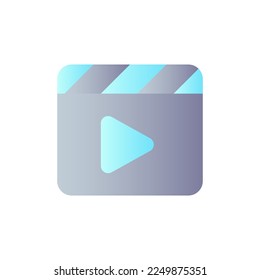 Video editing flat gradient color ui icon. Production process. Visual content creation. Edit footage. Simple filled pictogram. GUI, UX design for mobile application. Vector isolated RGB illustration