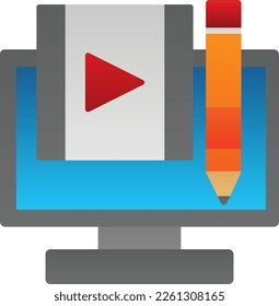 Video Editing Flat Gradient Vector Icon Design