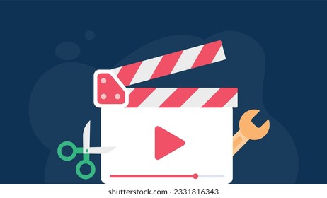 
Video editing flat graphic design 