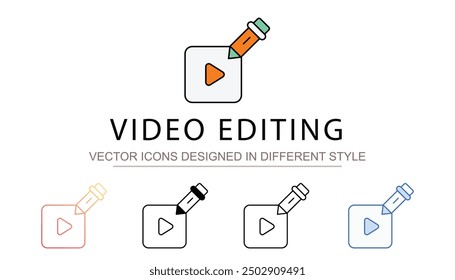 Video Editing icon design with white background stock illustration	