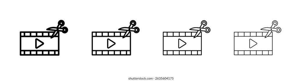 Video editing icon Flat illustration sign