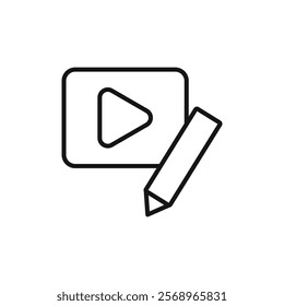 Video editing icon Isolated flat vector in outline