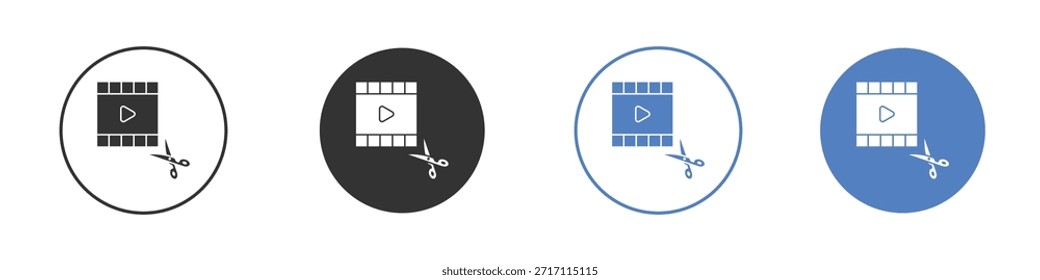 Video editing icon pictogram set. Vector icon designs