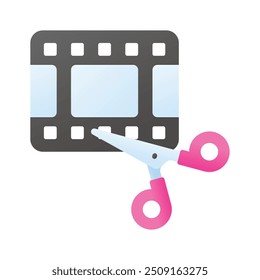 A video editing icon represents software features used for cutting, arranging, and enhancing video footage.