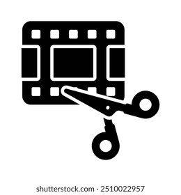 A video editing icon represents software features used for cutting, arranging, and enhancing video footage.