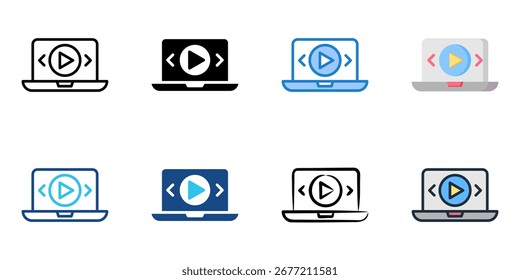 Video Editing icon set multiple style collection 
