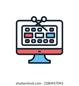 Video Editing icon in vector. Illustration