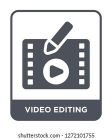 video editing icon vector on white background, video editing trendy filled icons from Entertainment and arcade collection, video editing simple element illustration