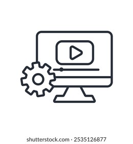 video editing icon. vector.Editable stroke.linear style sign for use web design,logo.Symbol illustration.