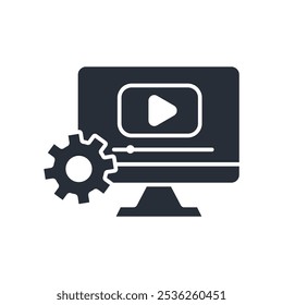 video editing icon. vector.Editable stroke.linear style sign for use web design,logo.Symbol illustration.