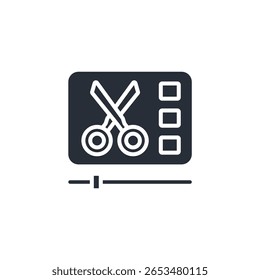 video editing icon. vector.Editable stroke.linear style sign for use web design,logo.Symbol illustration.