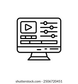 Video Editing Outline Icon, Vector illustration