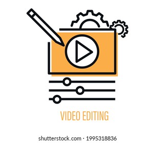 Video Editing Program, Making Movie, Post Production, Vector Illustration, Flat Icon