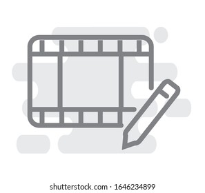 Video Editing Related Vector Line Icon