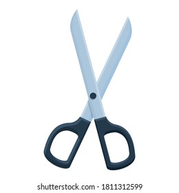 Video editing scissors icon. Cartoon of video editing scissors vector icon for web design isolated on white background