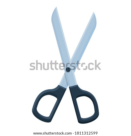 Video editing scissors icon. Cartoon of video editing scissors vector icon for web design isolated on white background