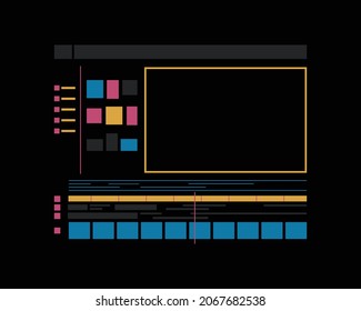 Video Editing Screen Vector Illustration