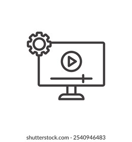 Video editing stroke icon in black