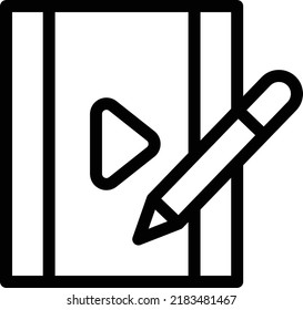 Edición de vídeo Ilustración vectorial sobre un fondo transparente.Símbolos de calidad superior.Icono vectorial de trazo para el diseño de concepto y gráfico.