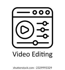 Video Editing Vector  outline Icon Design illustration. Online streaming Symbol on White background EPS 10 File