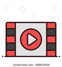 Video editing vector style, flat icon design of video film 