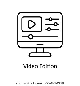 Video Edition Vector   outline Icons. Simple stock illustration stock