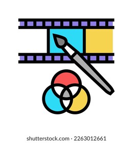 video editor color icon vector. video editor sign. isolated symbol illustration