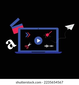 Video editor Video editing Software running in PC smooth fast video Editor Vector