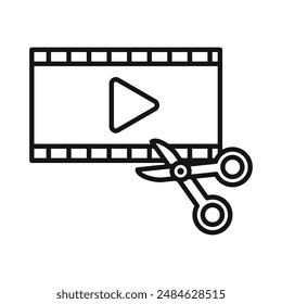 video Editor icon Black line art vector