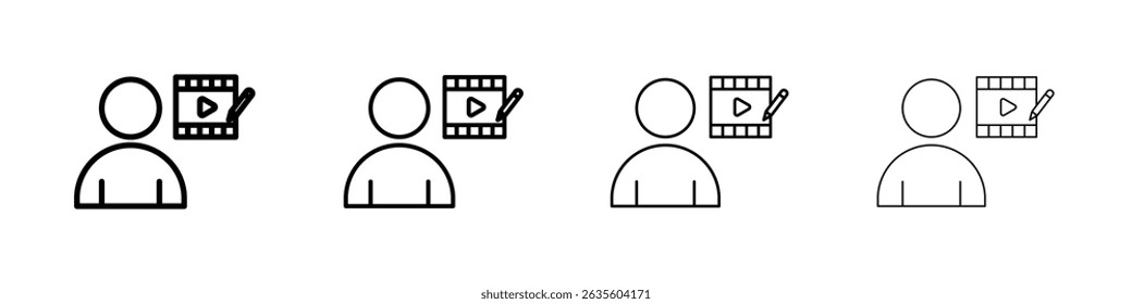 video Editor icon Flat illustration sign