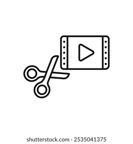 Video Editor icon Isolated flat vector in outline