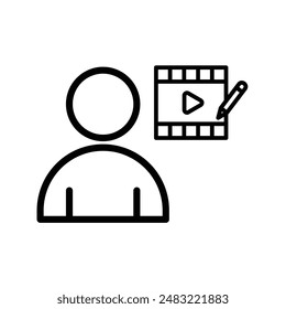 video Editor icon logo sign vector outline