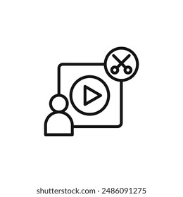 video Editor icon logo sign vector outline