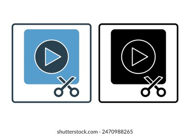 Video Editor icon. icon relacionado con la herramienta de edición. adecuado para Sitio web, App, interfaces de usuario, imprimible, etc. estilo de iconos sólidos. diseño de Vector simple editable