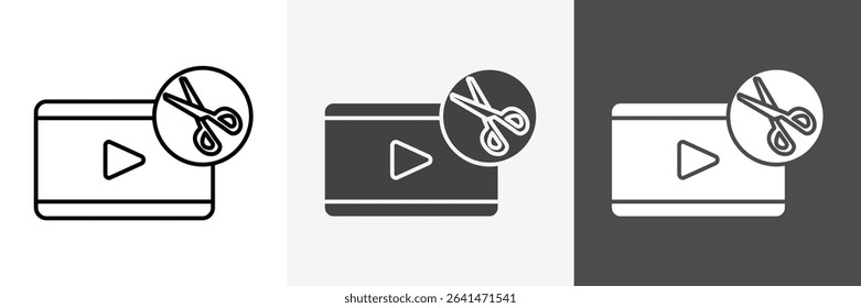 video Editor icon set vector art