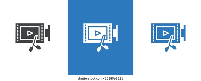 Video Editor, Symbol, dünne Liniendiagramm