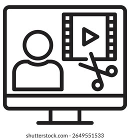 ícone do Editor de vídeo ilustração de vetor sinal isolado